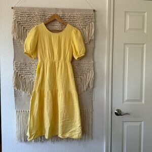 Love, Whit Yellow Tie Back Dress